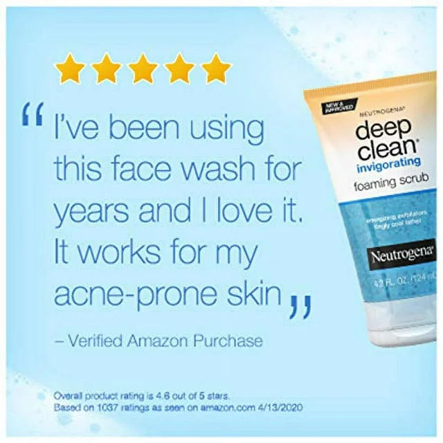 Sữa rửa mặt tạo bọt làm sạch sâu Neutrogena Deep Clean Invigorating Foaming Scrub 125mL