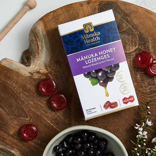 Manuka Health Manuka Honey Drops Blackcurrant 15 Pack 65g