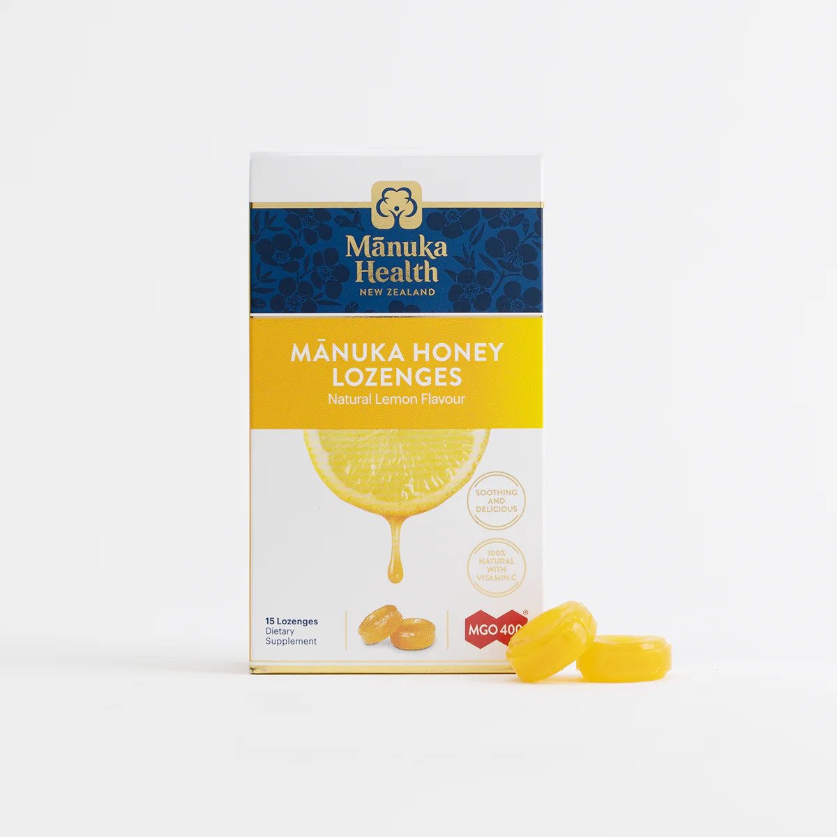 Manuka Health Manuka Honey Drops Lemon 15 Pack 65g