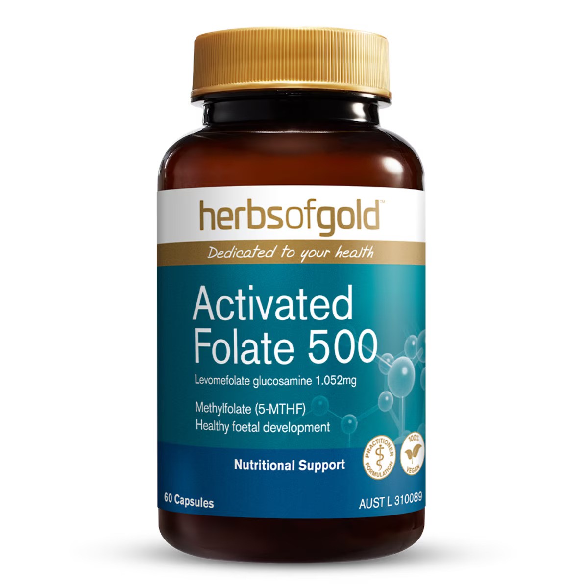 Herbs of Gold 活性叶酸 500 60 粒胶囊