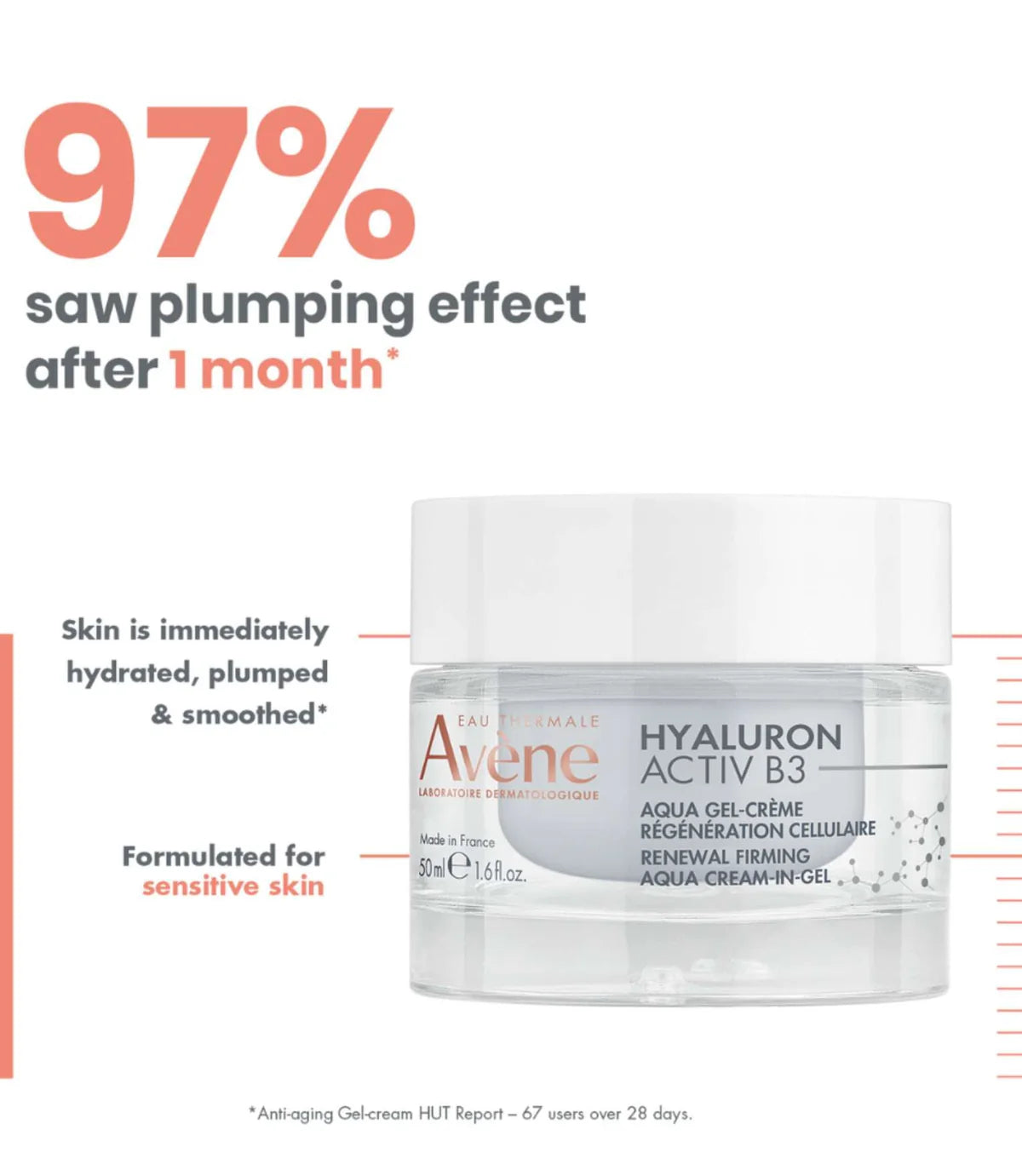 Kem dưỡng ẩm Avene Hyaluron Activ B3 Renewal Firming Aqua dạng gel 50ml