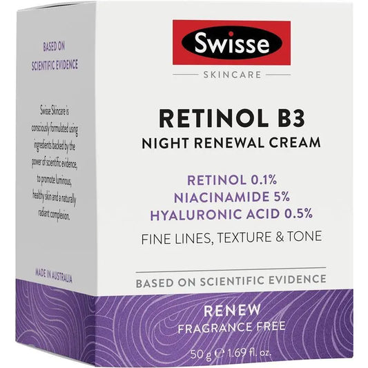 Swisse Skincare Retinol B3 Night Renewal Cream 50g