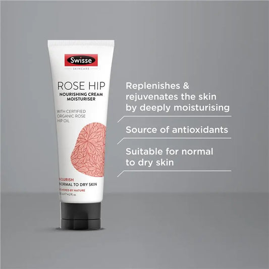 Swisse Skincare Rose Hip Nourishing Cream Moisturiser 125ml