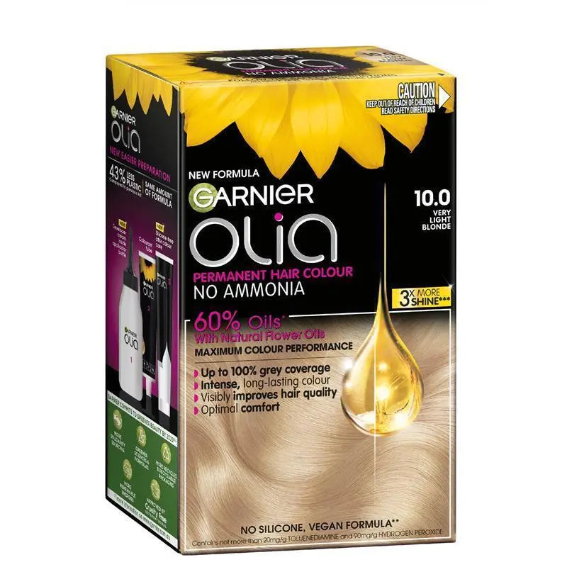 Garnier Olia 10.0 Very Light Blonde Permanent Hair Colour No Ammonia 60% Oils