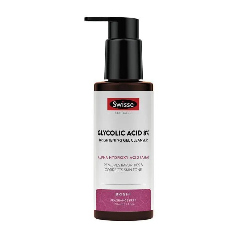 Swisse Skincare Glycolic Acid 8% Brightening Gel Cleanser 120ml