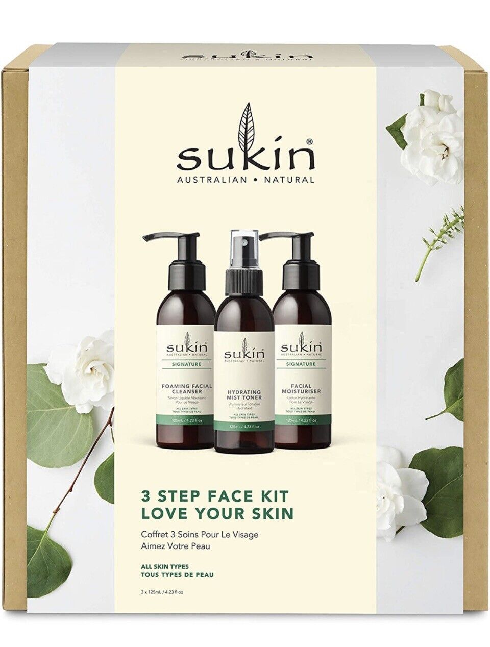 Bộ quà tặng sữa rửa mặt dưỡng ẩm và nước hoa hồng Sukin Love Your Skin Signature