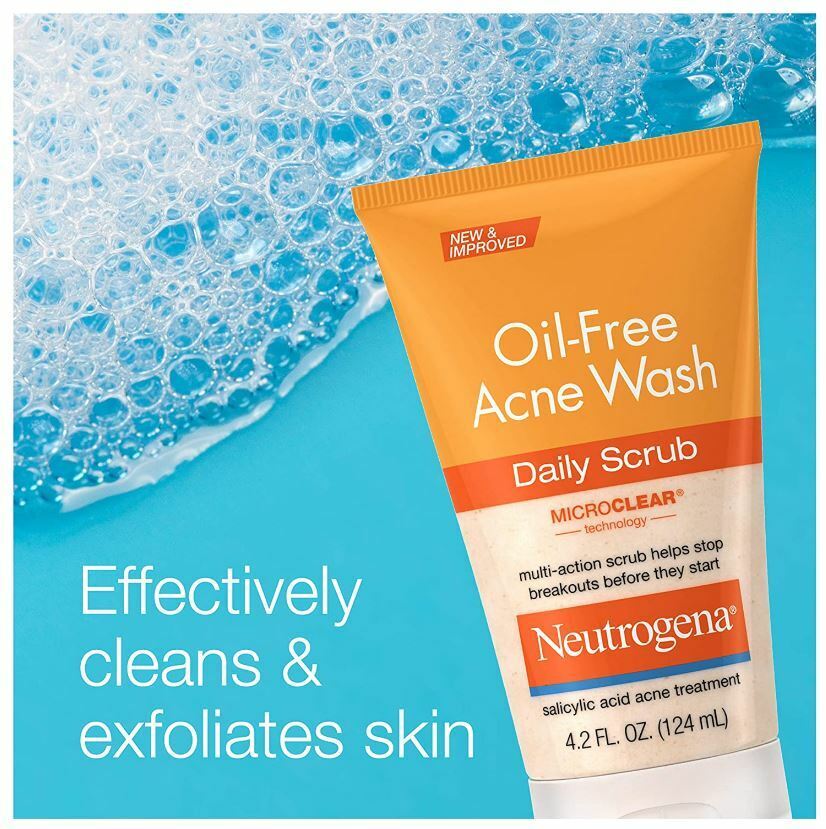 Sữa rửa mặt Neutrogena Oil-Free Daily Scrub dành cho da mụn 125mL