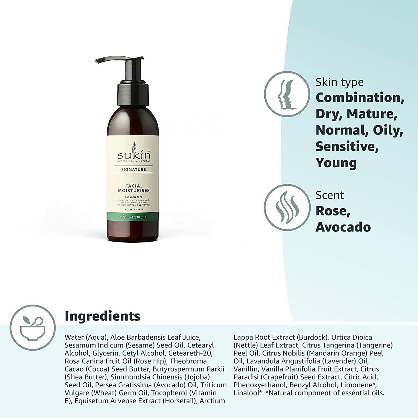 Kem dưỡng ẩm Sukin Signature Facial Moisturiser dạng bơm 125ml