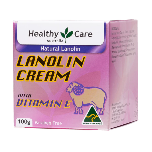 Healthy Care Natural Lanolin & Vitamin E Cream 100g