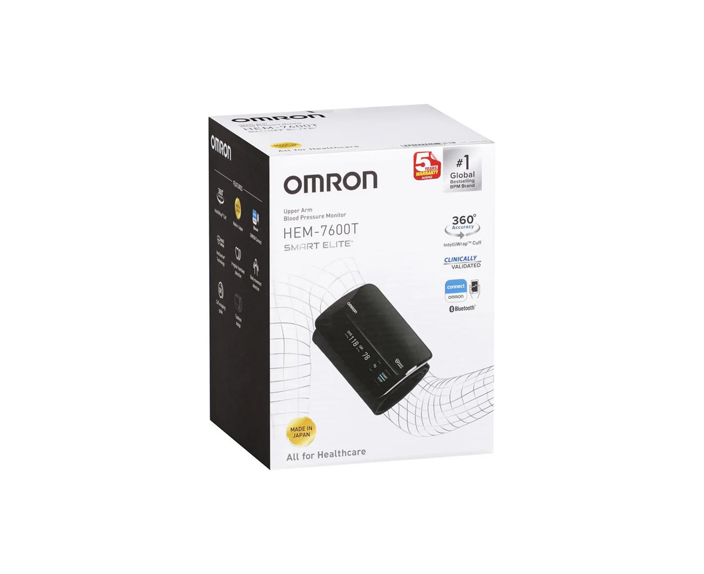 Omron Smart Elite HEM7600T Blood Pressure Monitor Bluetooth Tubeless