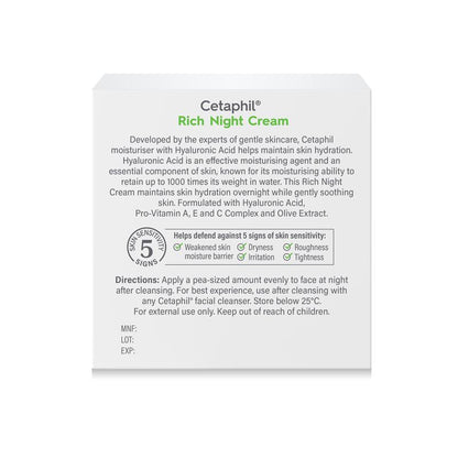 Cetaphil 面部保湿晚霜（含透明质酸）48g 