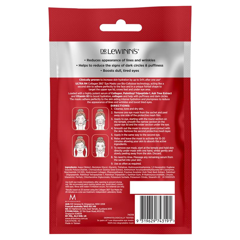 Dr LeWinn's 超级 R4 胶原蛋白 360 眼膜 3 片装
