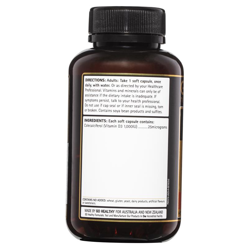 GO Healthy Vitamin D3 1000IU 150 Viên nang mềm 
