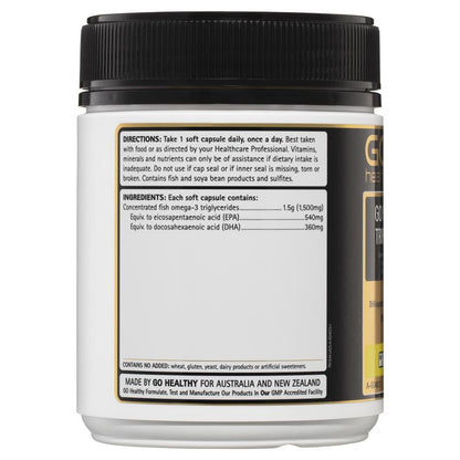 Viên nang mềm GO Healthy Fish 3000 Triple Strength 150 viên nang Kích thước độc quyền 
