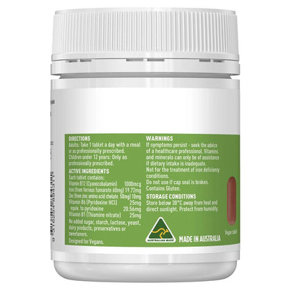Healthy Care Pure Vegan Iron + Energy Plus 60 Tablets
