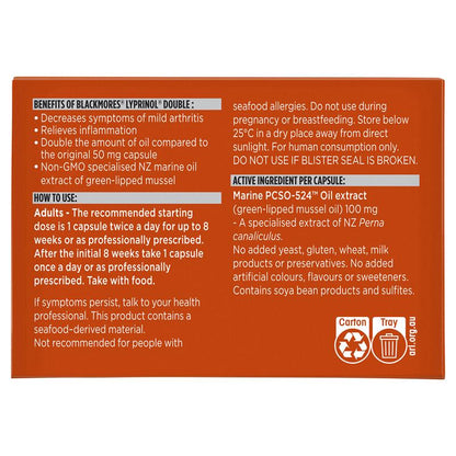 Blackmores Lyprinol Double Inflammation Relief 30 viên nang 