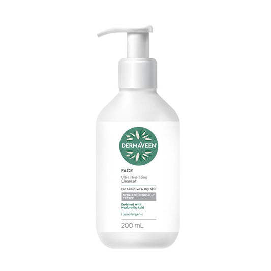 Sữa rửa mặt siêu cấp ẩm DermaVeen Face 200ml 