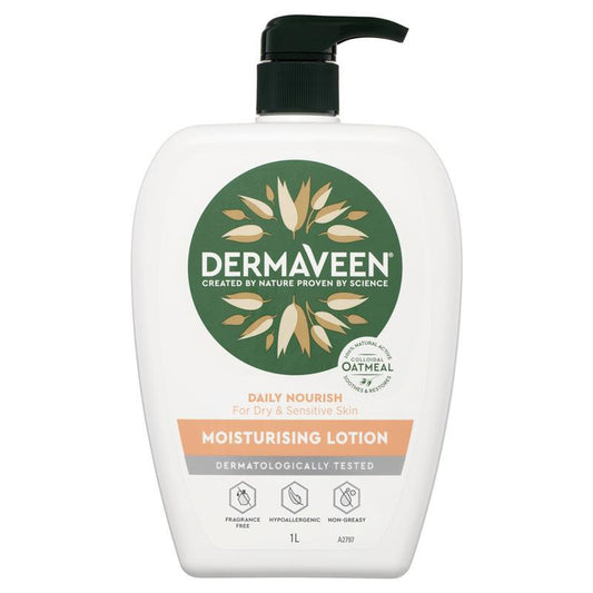 Sữa dưỡng ẩm DermaVeen Daily Nourish dành cho da khô và nhạy cảm 1L 