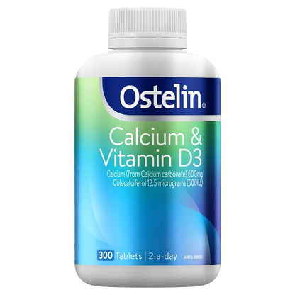 Ostelin 钙和维生素 D - D3 促进骨骼健康 + 免疫支持 - 300 片装（独家规格） 