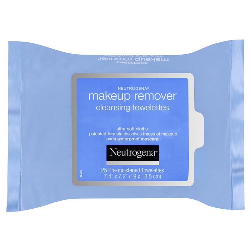 Khăn lau tẩy trang Neutrogena Makeup Remover Cleansing Towelettes Wipes 25 gói 