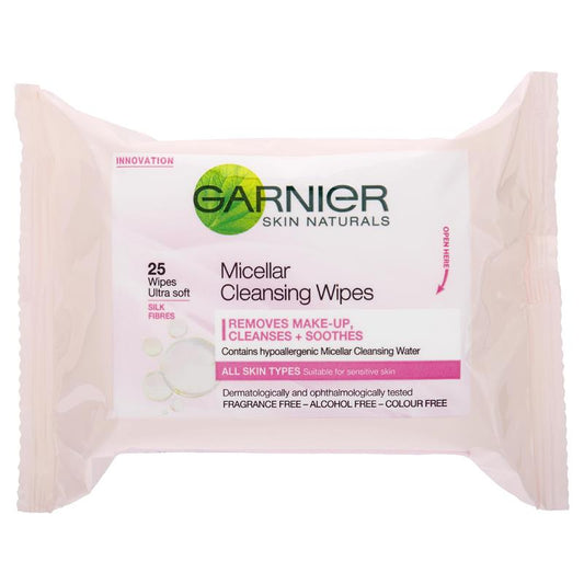 Khăn lau tẩy trang Garnier SkinActive Micellar dành cho mọi loại da, gói 25 miếng 