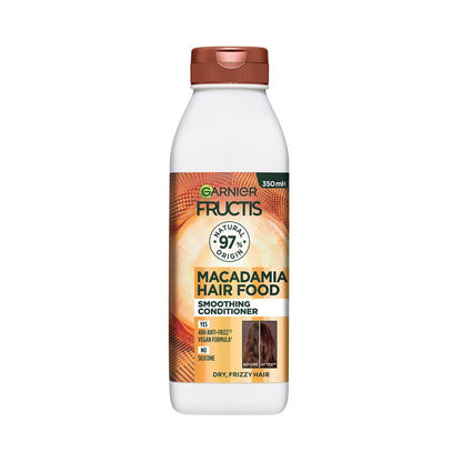 Dầu xả Garnier Fructis Hair Food Smoothing Macadamia dành cho tóc hư tổn 350ml 