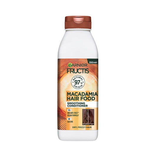 Dầu xả Garnier Fructis Hair Food Smoothing Macadamia dành cho tóc hư tổn 350ml 