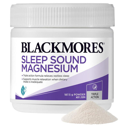 Bột hỗ trợ giấc ngủ Blackmores Sleep Sound Magnesium 187,5g 