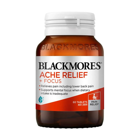 Viên uống giảm đau Blackmores Ache Relief + Focus 60 viên 