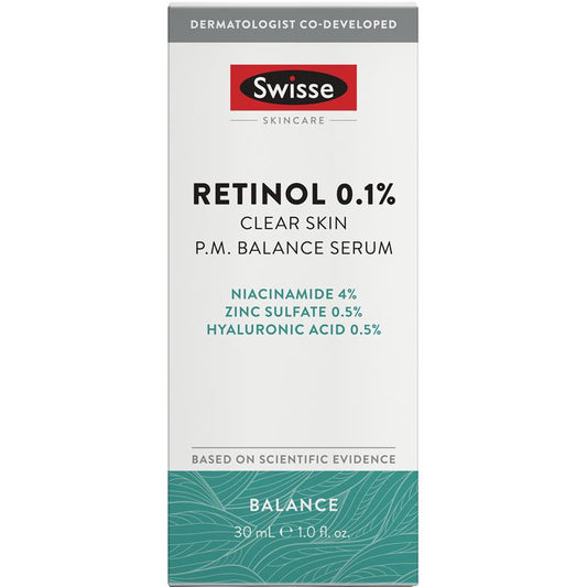 Swisse 护肤品视黄醇 0.1% 清透肌肤 PM 平衡精华液 30ml 