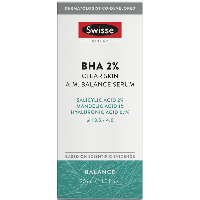 Swisse Skincare BHA 2% 清透肌肤 AM 平衡精华液 30ml 