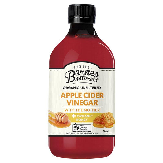 Barnes Naturals Organic Apple Cider Vinegar with the Mother and Honey 500ml
