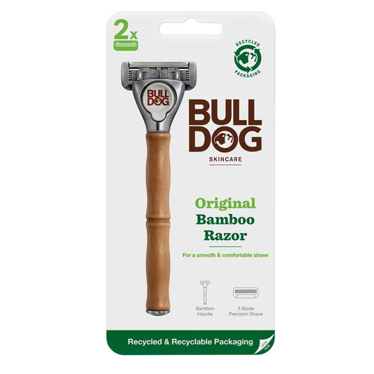 Bulldog 原装竹制剃须刀 + 2 个刀片