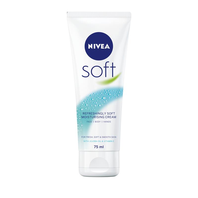 NIVEA Soft Moisturiser Cream Face Body Hands 75ml