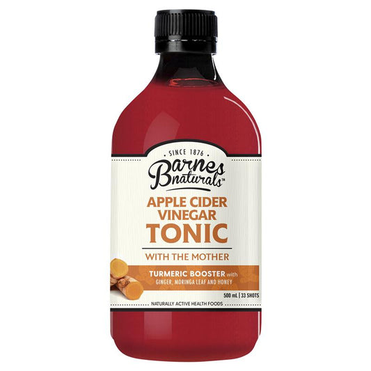 Barnes Naturals 苹果醋滋补剂，含姜黄增强剂 500ml 