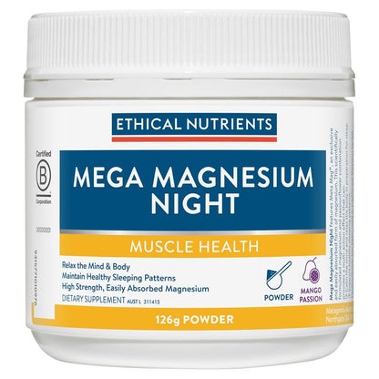 Bột Ethical Nutrients Mega Magnesium Night 126g 