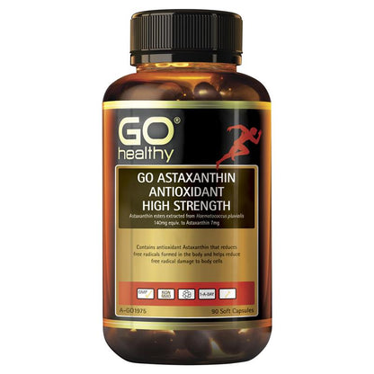 Viên nang mềm GO Healthy Astaxanthin chống oxy hóa cường độ cao 90 viên nang mềm Kích thước độc quyền 