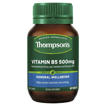 Thompson's B5 Pantothenic Acid 500mg 60 Tablets