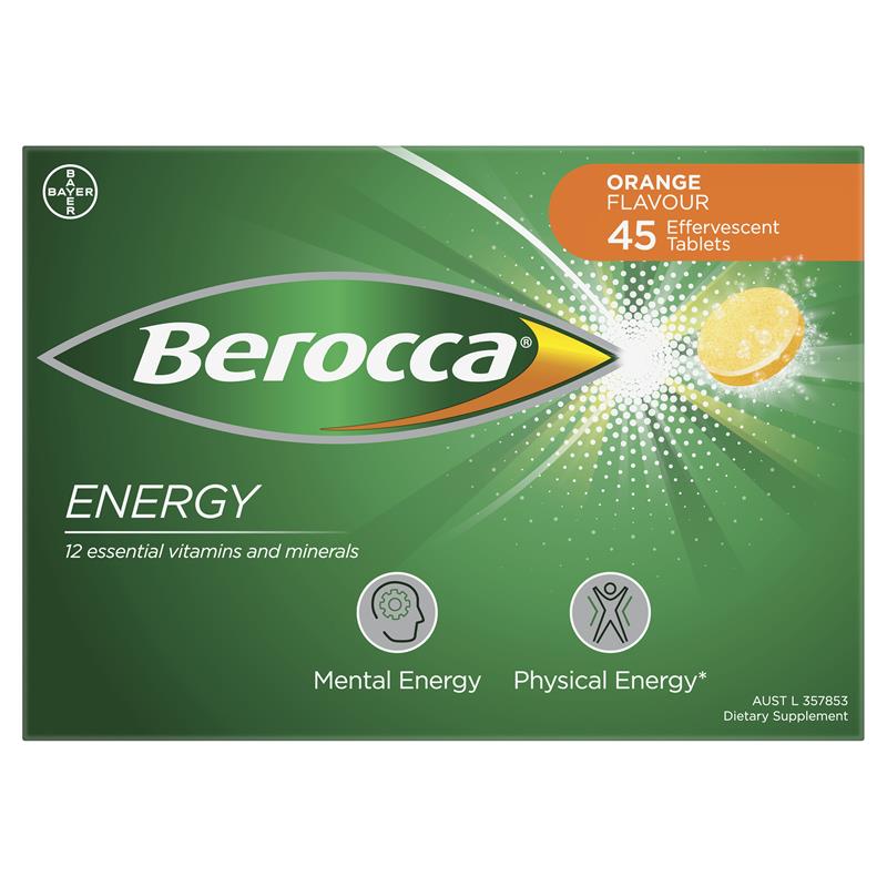 Berocca Energy Orange 45 Effervescent Tablets