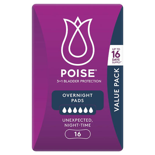 Poise 夜用卫生巾 16 片装