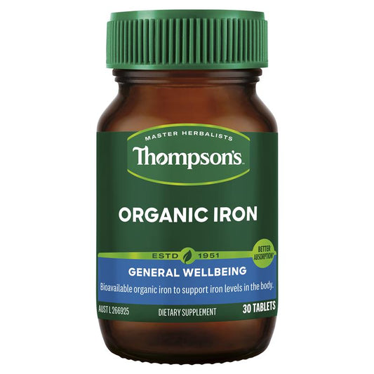 Thompson's Organic Iron 24mg 30 Tablets