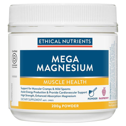 Ethical Nutrients Mega Magnesium 200g Bột Mâm xôi 