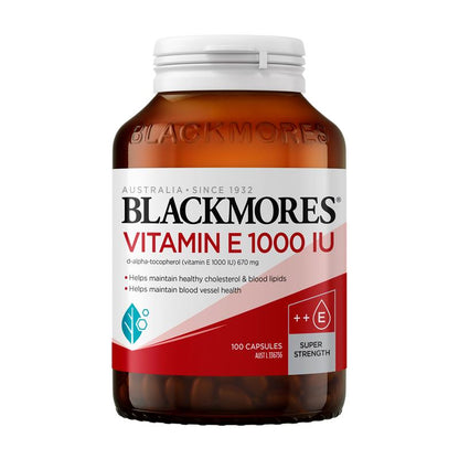 Blackmores 维生素E 1000IU 胆固醇健康 100粒胶囊
