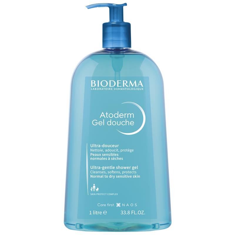Gel rửa mặt dịu nhẹ Bioderma Atoderm cho cơ thể, mặt và tay 1 lít 
