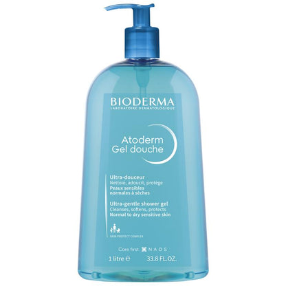 Gel rửa mặt dịu nhẹ Bioderma Atoderm cho cơ thể, mặt và tay 1 lít 