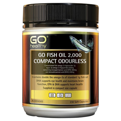 GO Healthy Fish Oil 2000 Compact Odourless 230 Viên nang mềm 