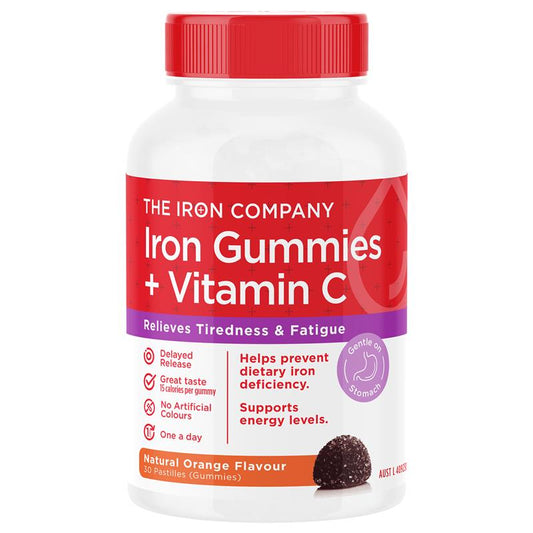Kẹo dẻo Iron + Vitamin C của The Iron Company vị cam 30 viên 