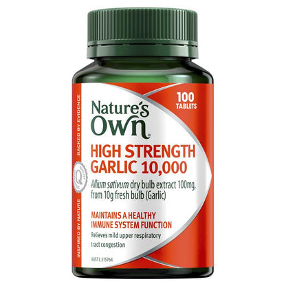 Nature's Own High Strength Garlic 10,000mg 100 Tablets