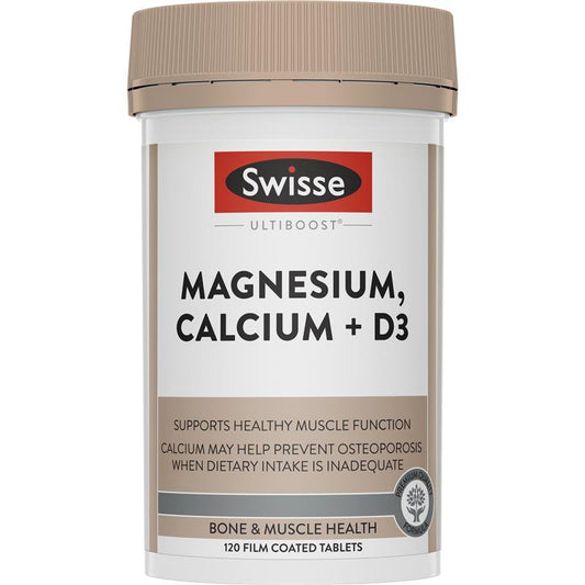 Swisse Ultiboost Magnesium Calcium + Vitamin D 120 Viên 