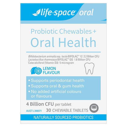 Life-Space Probiotic Chewables + Oral Health 30 Tablets